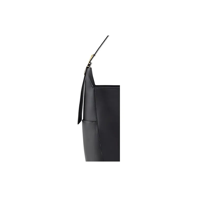 SAM EDELMAN Cow Leather Bucket Bag, Shoulder Bag Medium Size Women's Black-3