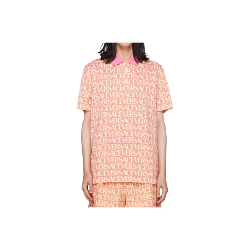 VERSACE Polo Shirts Men Pink-0