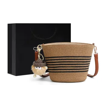 C°BANNER Fabric Shoulder Bag, Crossbody Bag Women's Black Stripe/white Stripe