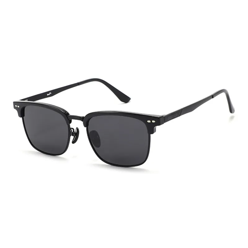 JEKA TR/Memory Plastic Metal Square Sunglasses Unisex-0