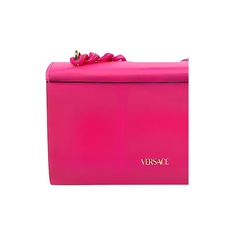 VERSACE Leather Portable Crossbody Bag Shoulder Bag Women's Pink-4
