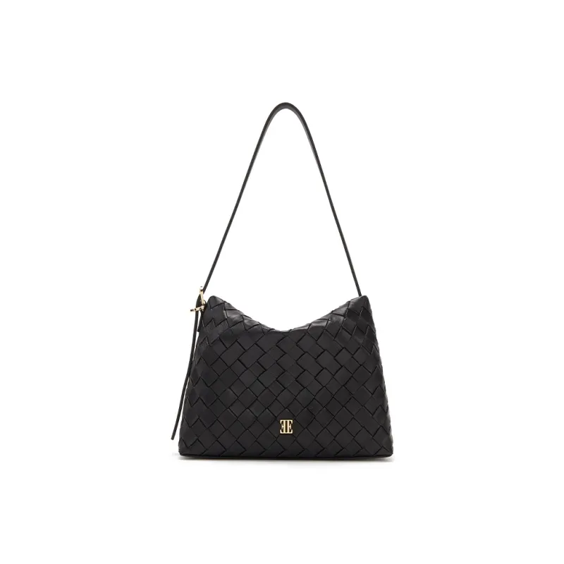 ELLE Synthetic Leather Shoulder Bag Regular Women's White/Black-5