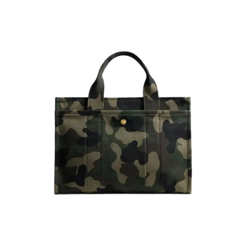 COACH Cargo Cotton Tote Bag, Shopping Bag, Handbag Tubas Women's Green-2
