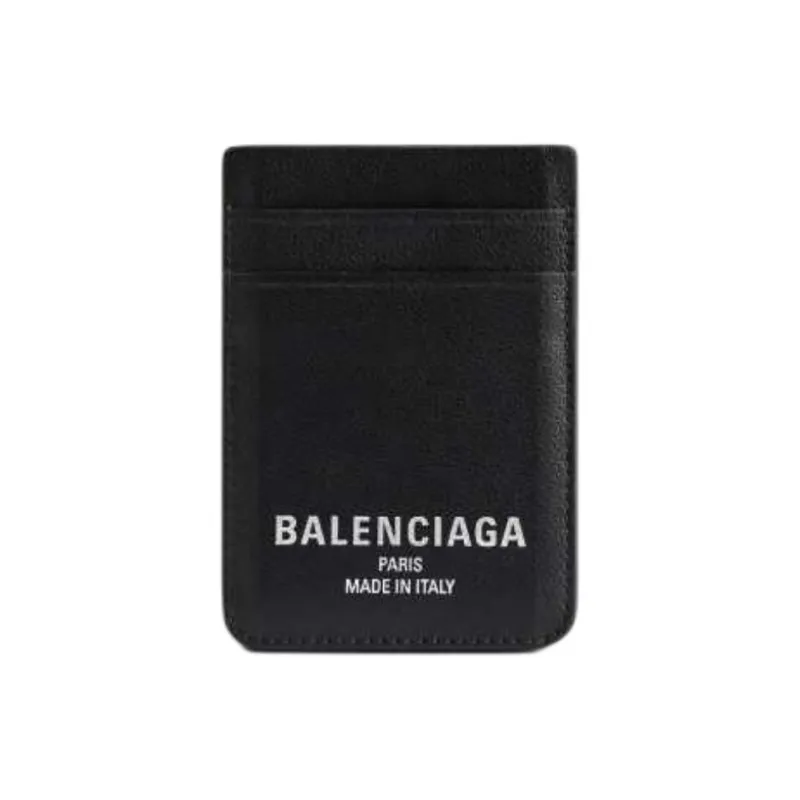 Balenciaga Cow Leather Card Holder Unisex Black-0