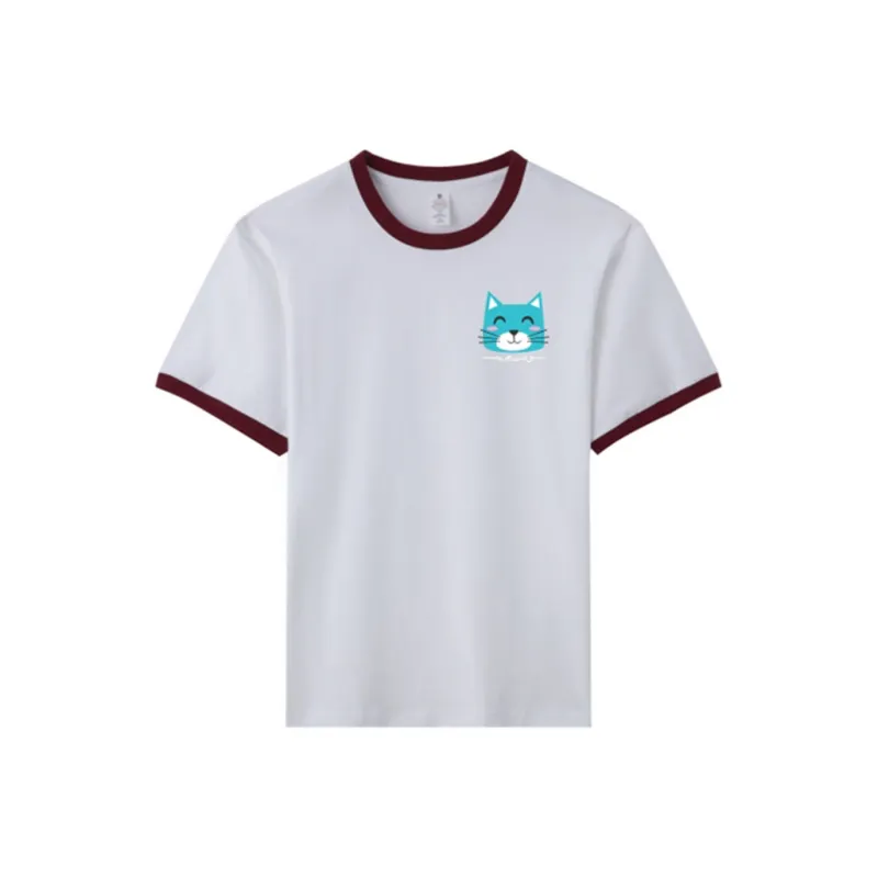 FAIRWHALE T Shirts Women's White & Burgundy-0