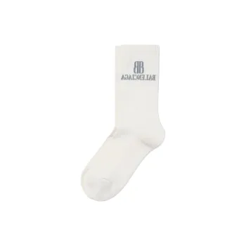 Balenciaga FW25 Mid Calf Socks Regular Fit Unisex 1 Pack White