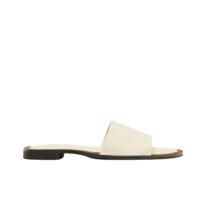 ZARA PU Polyurethane Abrasion Resistant Slide Slippers Women's White-1