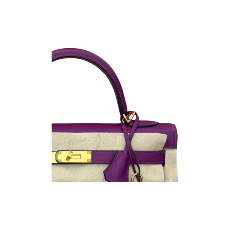 HERMES Kelly Swift Leather Kelly Bag Handbag Women's P9 Anemone Sea Anemone Purple-2