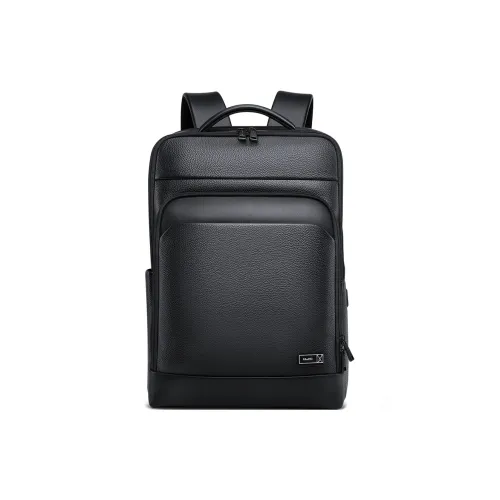 WilliamPOLO Cow Leather Travel Business Backpack Regular Men's Black