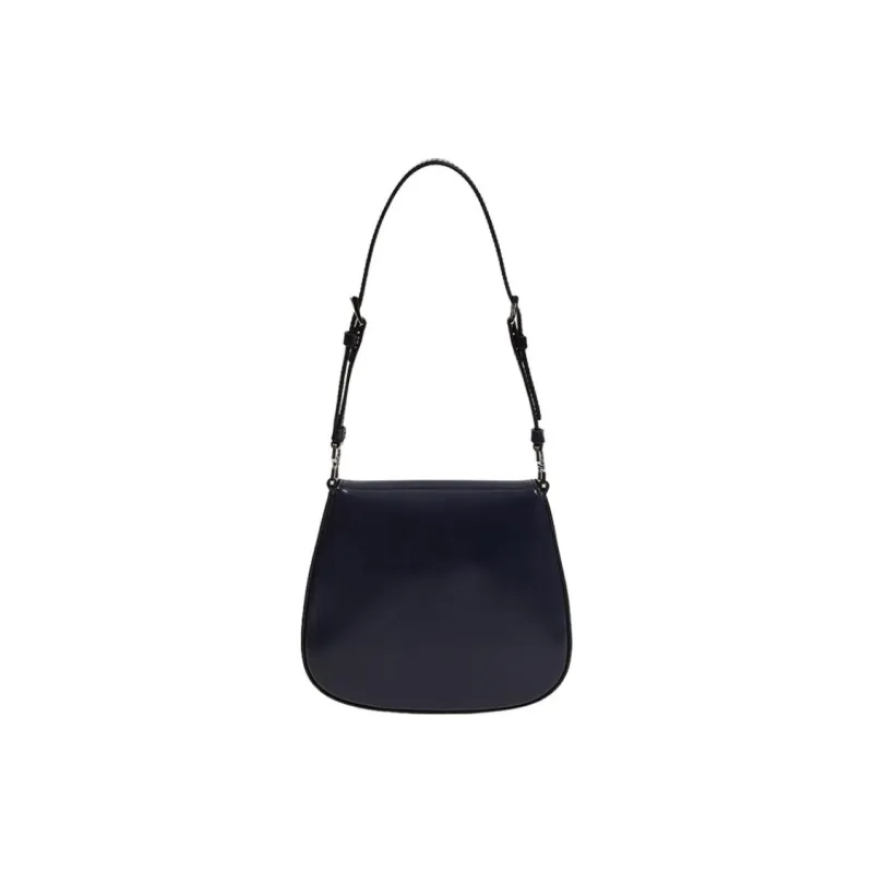 PRADA Cleo Leather Shoulder Bag Mini Women's Dark Blue-1