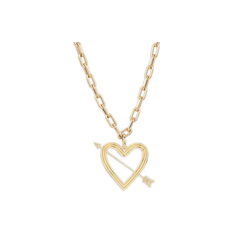 Adina Reyter 14K Yellow Gold Heart And Arrow Diamond Necklace-0