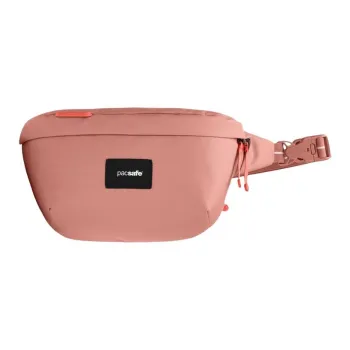PACSAFE Recycled Polyester Crossbody Fanny Pack Women's Rose Pink