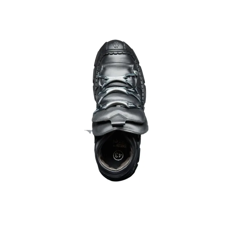 NEW ROCK x Vetements Mid Top Casual Shoes Men's Black-3