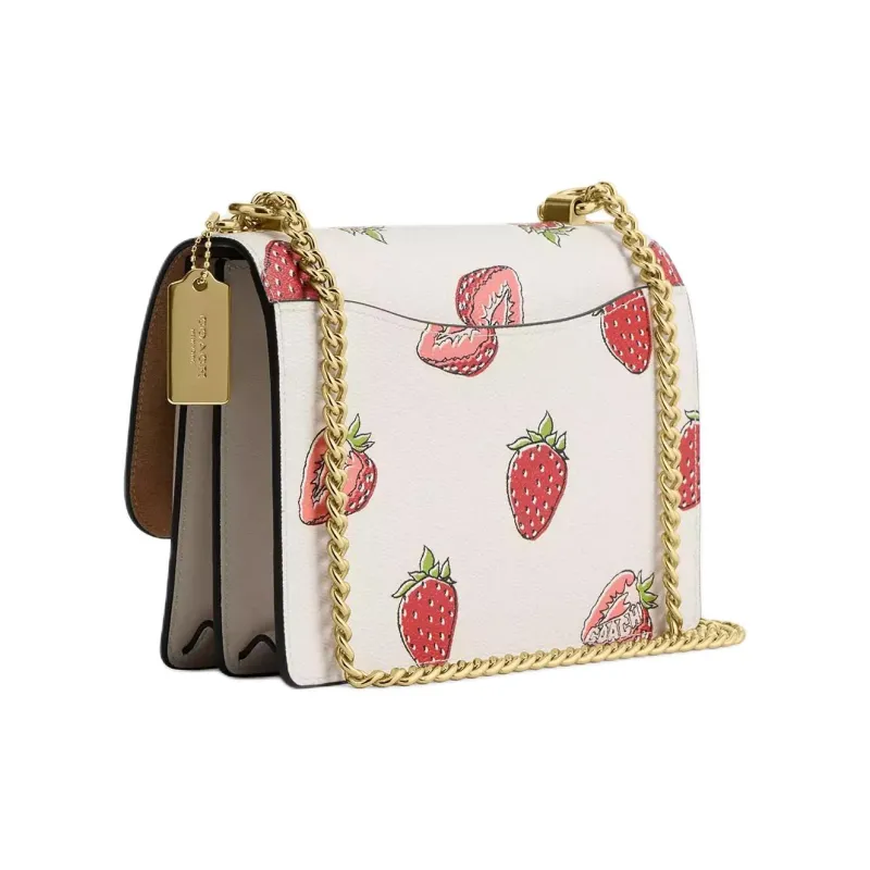 COACH Klare Coated Canvas With Leather Shoulder Bag Trumpets Women's Gold & Chalk Multicolor-1