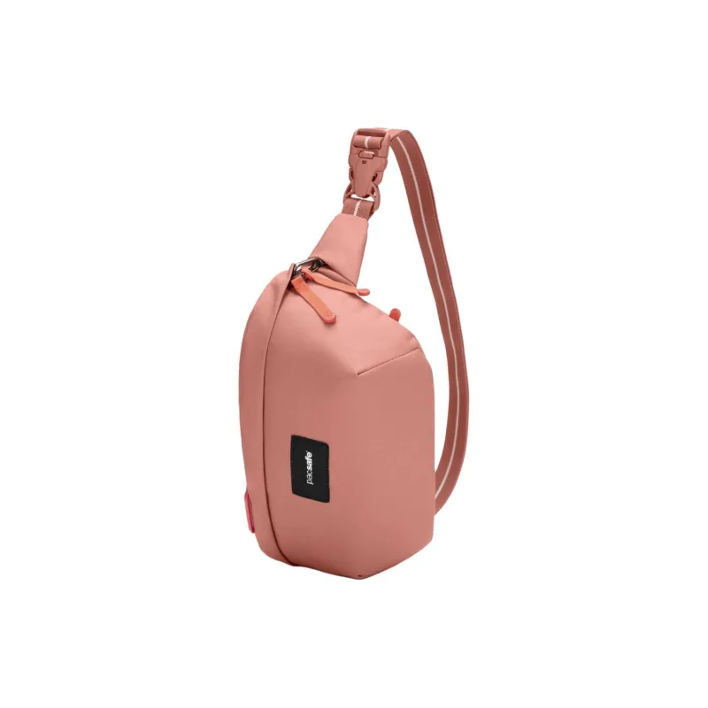 PACSAFE Recycled Polyester Crossbody Fanny Pack Women's Rose Pink-2