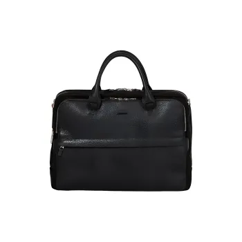 SAMSONITE Cow Leather Briefcases Handbags Men's Black