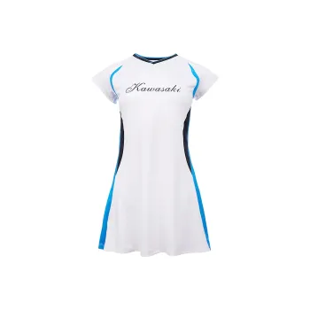 Kawasaki Blue And White Porcelain Series Short Sleeved Dress Women's