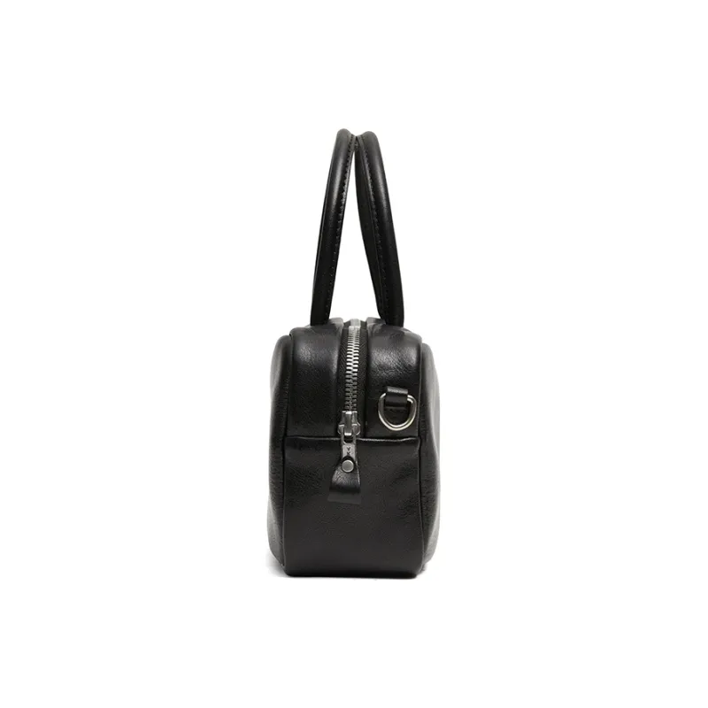 COCOEVA Cow Leather Handbag Regular Women's Black/Coffee-4