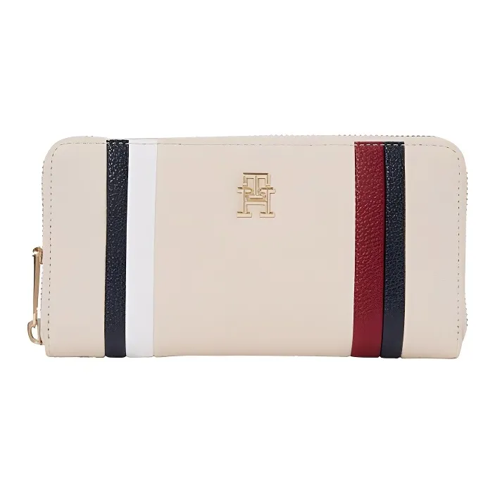 Tommy Hilfiger Polyurethane Wallet Women's Cream Multicolor-0