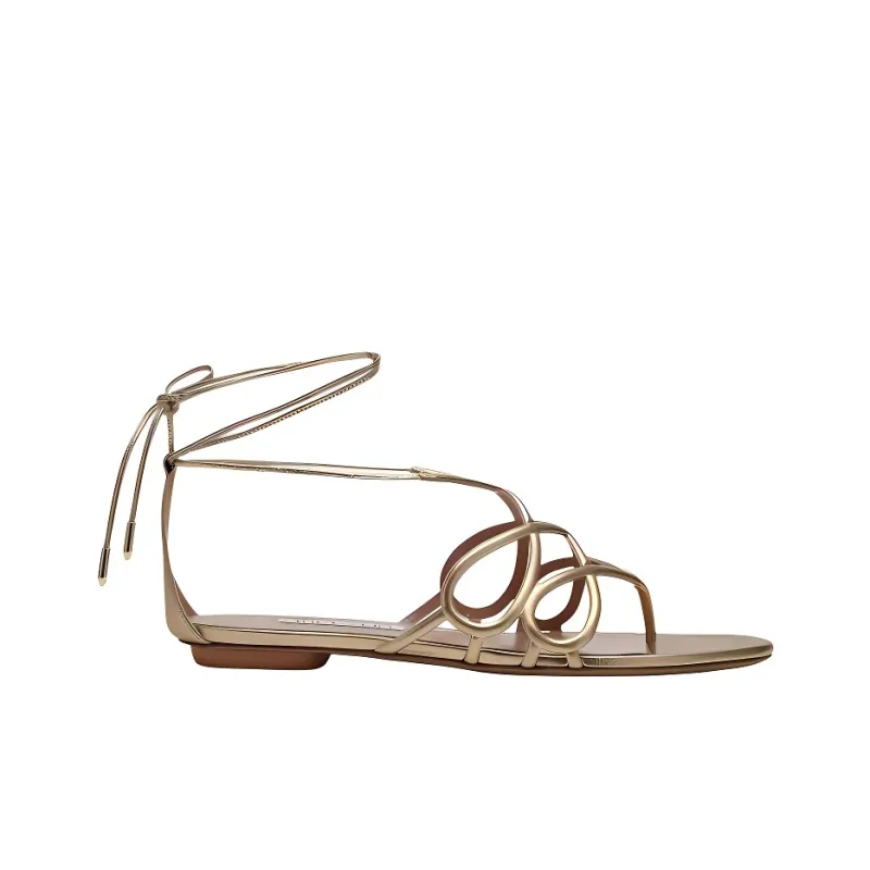 AQUAZZURA One Strap Sandals Women's Gold-1
