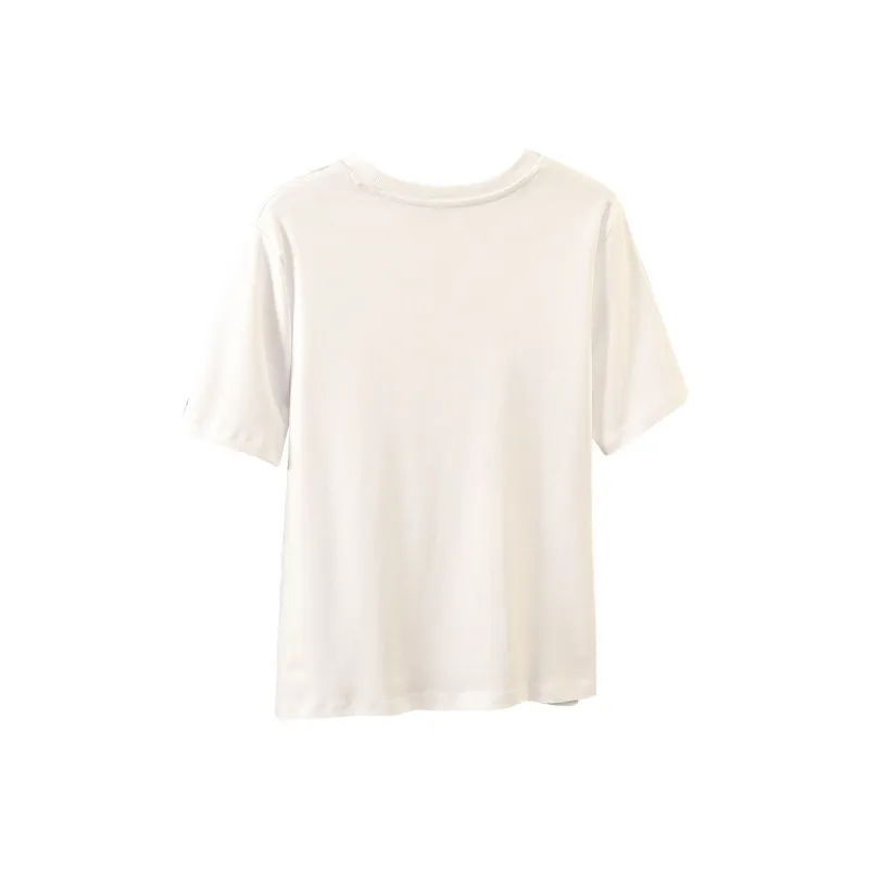 TOUCH Set in Sleeve T Shirt Women's White-1