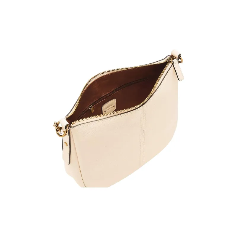 FOSSIL Leather One Shoulder Handbag Women's Beige-2