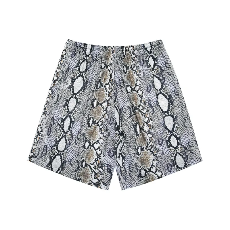 WSRX Casual Shorts Unisex Snake Skin Gray-1