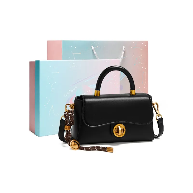 Narandu Cow Leather Shoulder Bag, Crossbody Bag, Handbag Trumpets Women's Ecru Apricot/Midnight Black-16