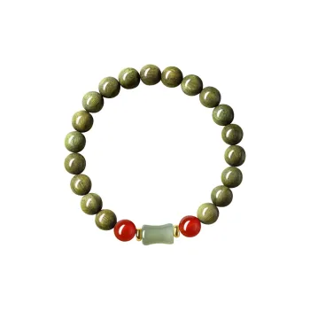 ZUIWENGLANGYASHANWENCHUANG Green Sandalwood Bracelets Unisex