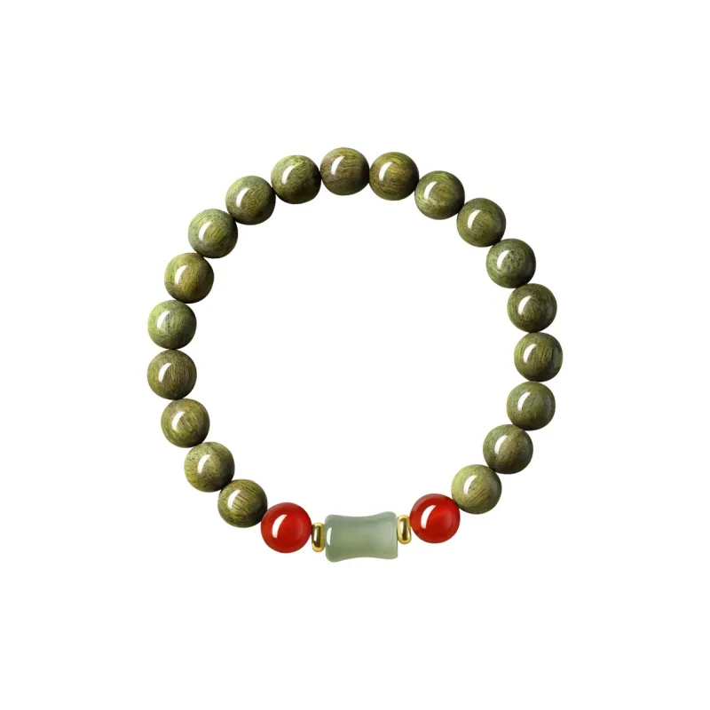 ZUIWENGLANGYASHANWENCHUANG Green Sandalwood Bracelets Unisex-0