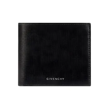 GIVENCHY Calfskin Wallet Women's Black & Burgundy