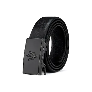 Maserati Cow Leather Belts Men's Black Width  3.5cm