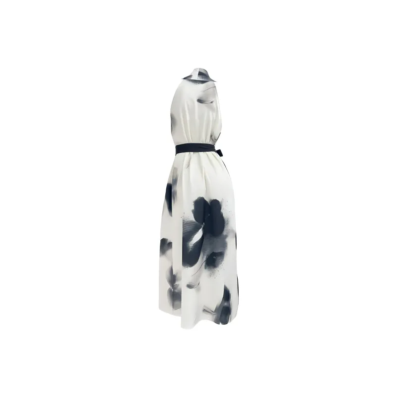IQC Slip Dresses Women's Black White Skirt+Ribbon-1
