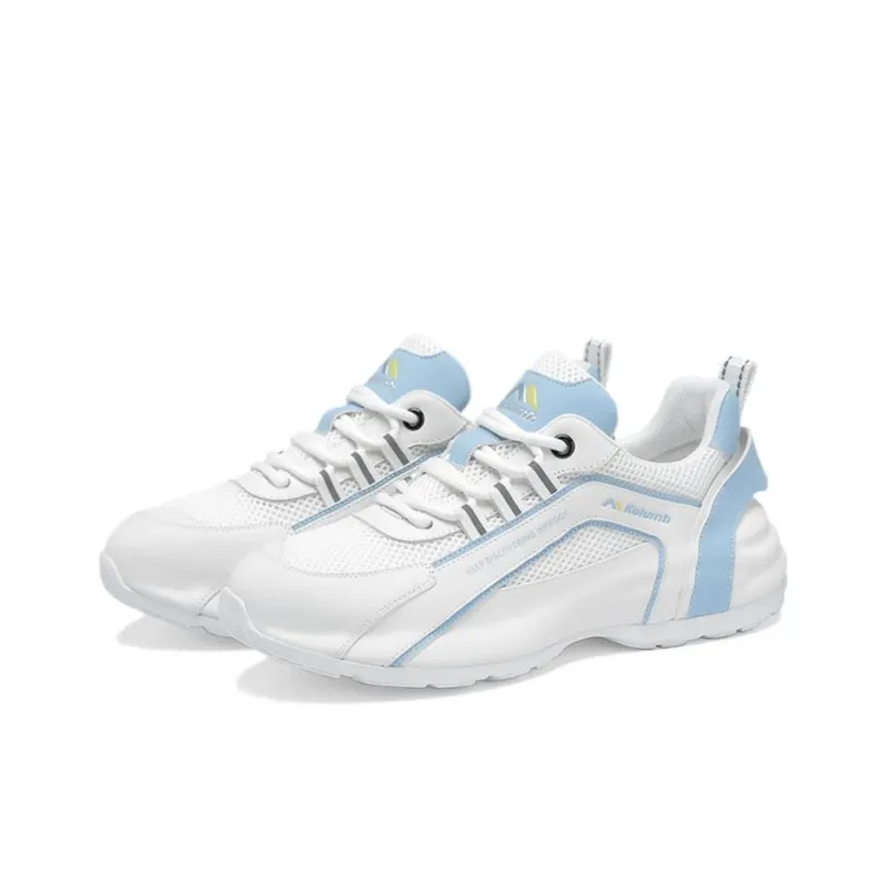 Kolumb Slip Resistant, Breathable, Lightweight Low Top Casual Shoes Women's White Light Blue-1