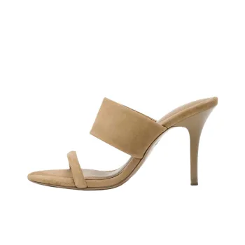 ZARA PU Polyurethane Abrasion Resistant Slide Slippers Women's Light Beige