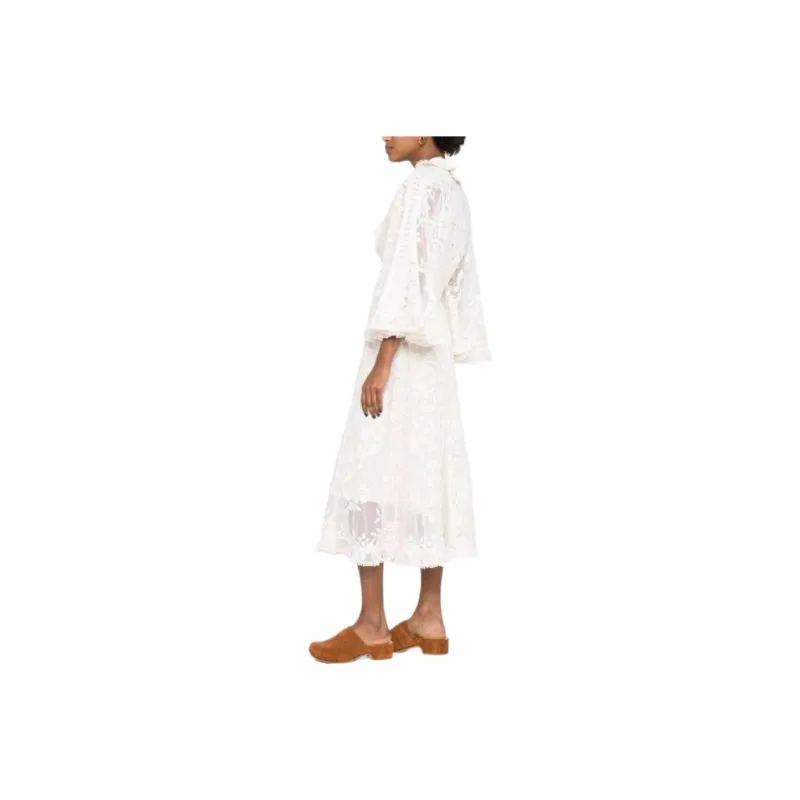 Zimmermann SS23 Long Sleeved Dress Women's White-5