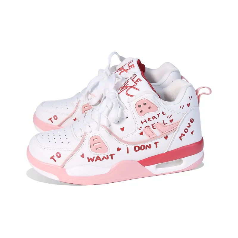 BPLB Mid Top Vintage Basketball Shoes Women's Pink-2