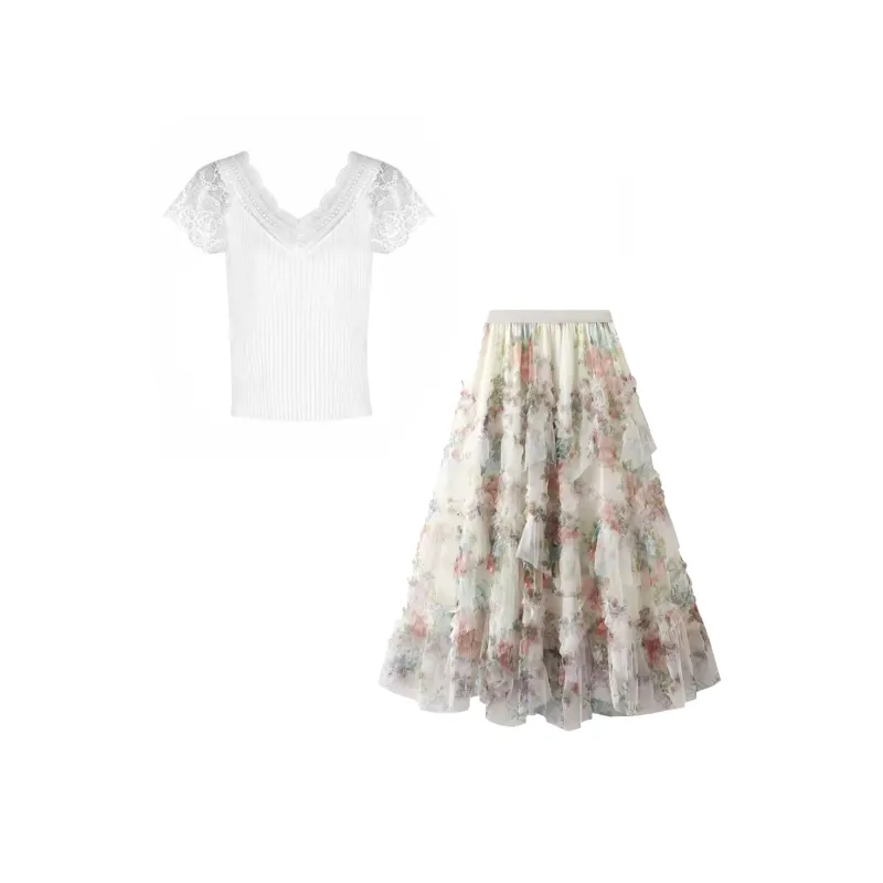 Aghr Two Piece Skirt Sets Women's-1
