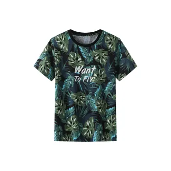 ARTSDON T Shirts Men Medium Green Pattern