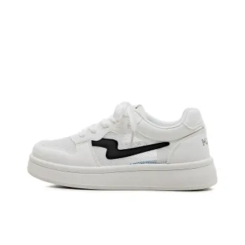 HUANQIU Slip Resistant, Lightweight, And Breathable Low Top Skateboard Shoes Women's White Black