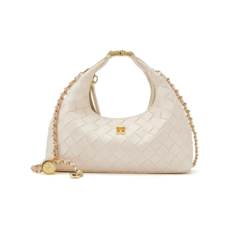 ELLE Synthetic Leather Shoulder Bag, Crossbody Bag, Handbag Women's Black/White/Light Yellow/Pink-5
