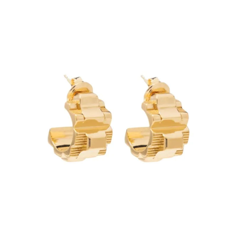 Bottega Veneta Sterling Silver Earrings Unisex Gold-0