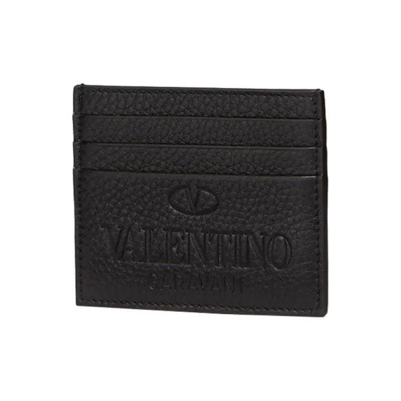 Valentino Cow Leather Card Holder Men's Black-2