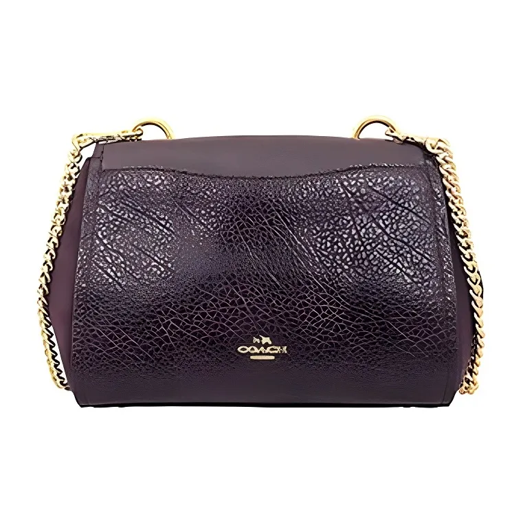 COACH Faye Cow Leather Shoulder Bag Women's Dark Reddish Purple-2