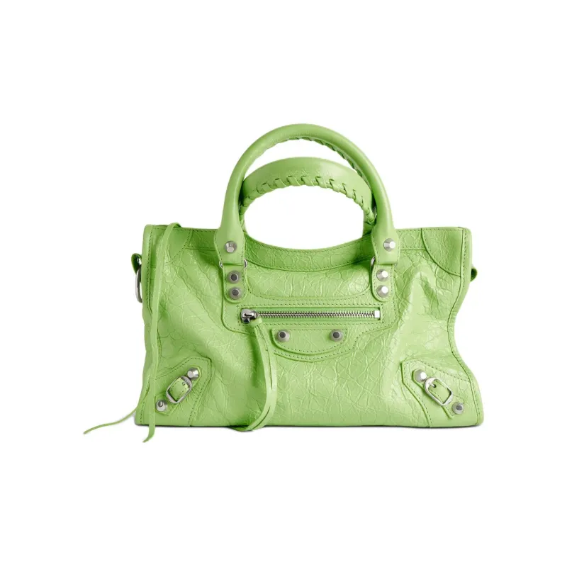 Balenciaga Le City Arena Lambskin Shoulder Bag, Crossbody Bag, Handbag Trumpets Women's Green-0