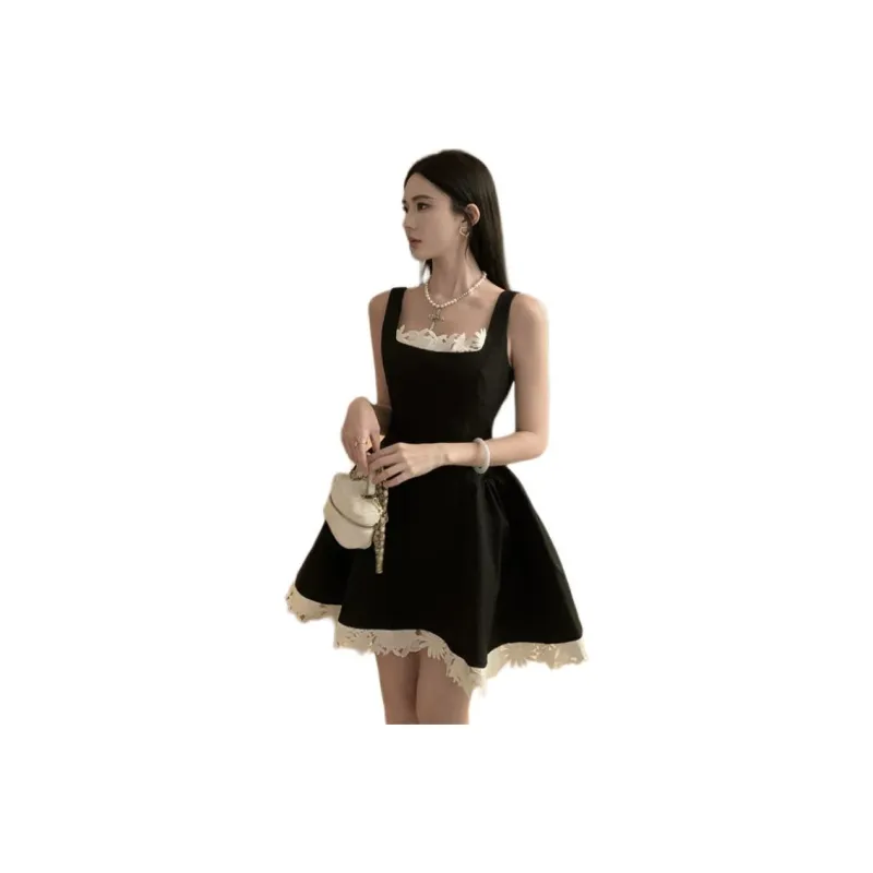 GOSO Slip Dresses Women's Black Skirt-0