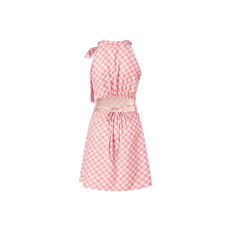 DOKZB Sleeveless Dresses Women's Pink-1