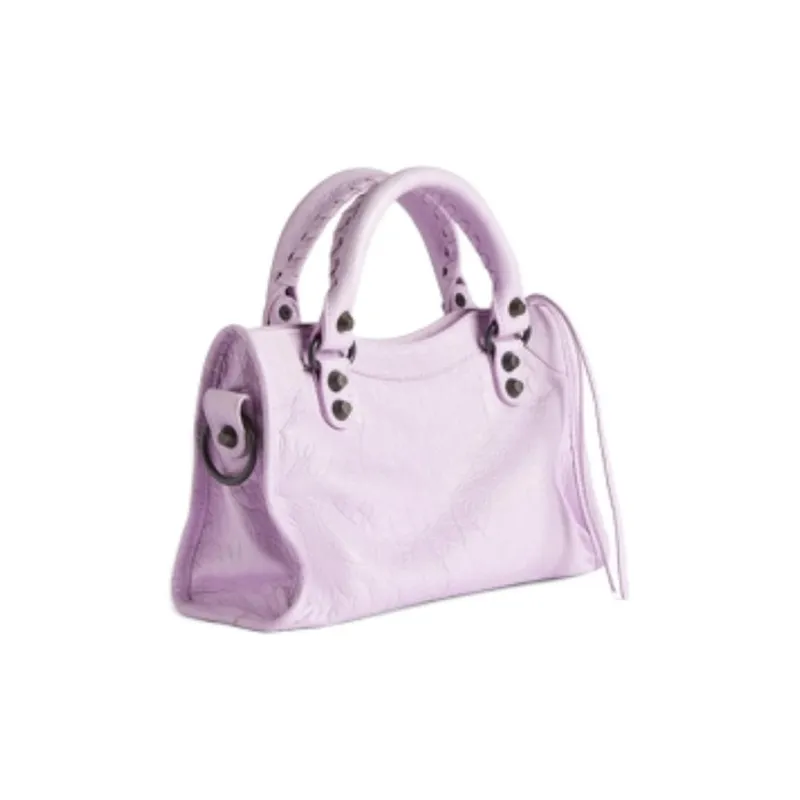Balenciaga Le City Sheepskin One Shoulder Handbag Mini Women's Light Purple-3