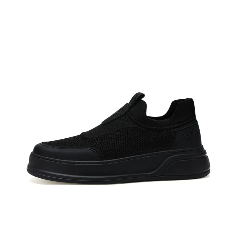 U7 Low Top Skateboard Shoes Men's Black-0