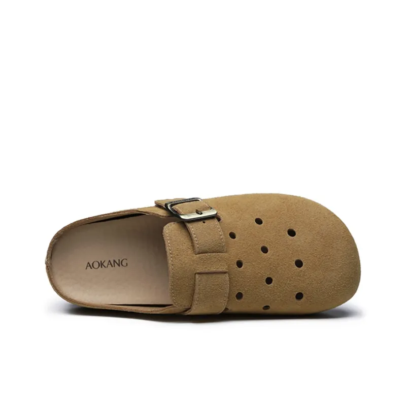 AOKANG Rubber Sole Slip Resistant Closed Toe Slippers Women's-10